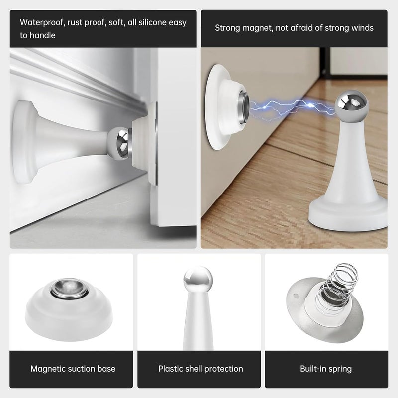 Lsaixl Magnetic Door Holder for RV, Magnetic RV Door Stopper, Strong Magnetic Baggage Door Catch Latch for RV, Camper, Travel Trailer, Motor Home, Boat Compartments, Cargo (White) - Image 3